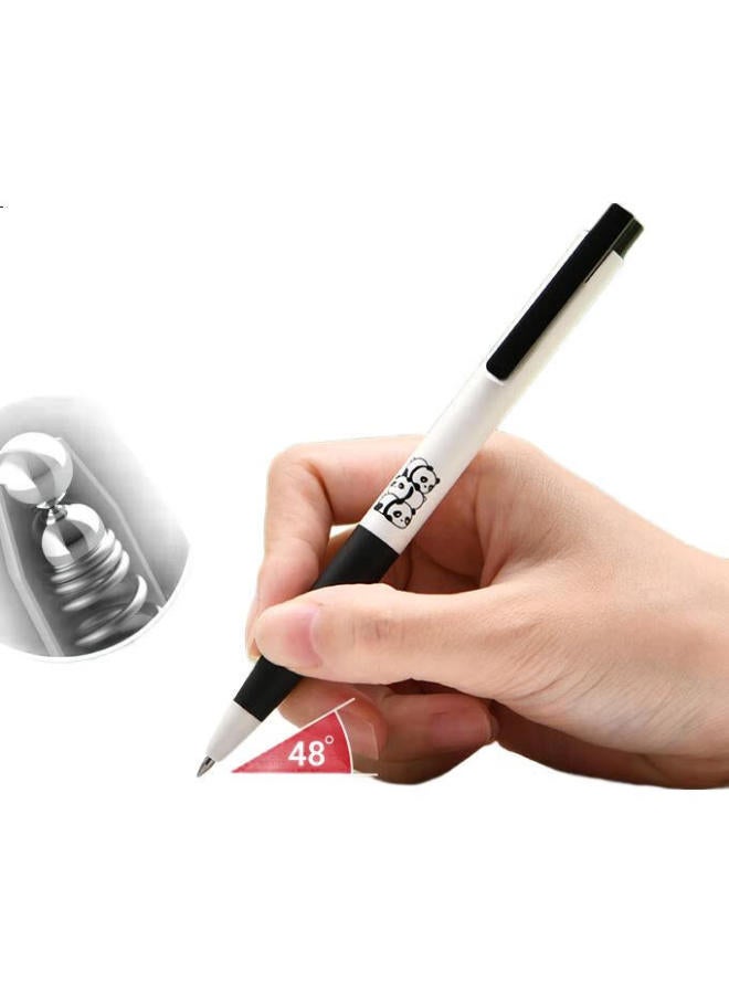 Kaco Panda Party K7 Retractable Gel Pen, Stylish 0.5Mm Dual Ball Pen, Black Signature Pen, Ink Pen For Students' Exam Practice, 3 Pens/Box - Image 2