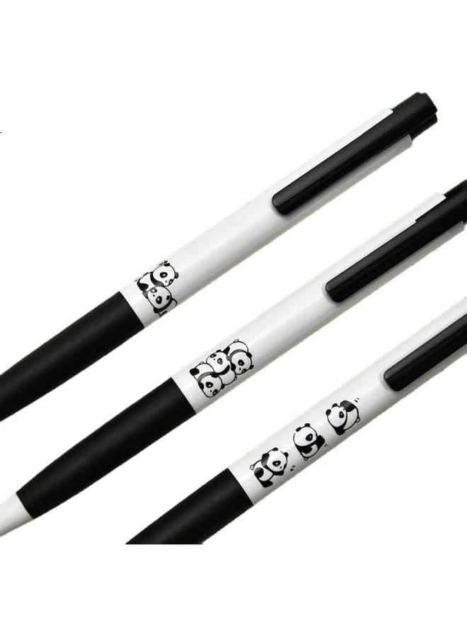 Kaco Panda Party K7 Retractable Gel Pen, Stylish 0.5Mm Dual Ball Pen, Black Signature Pen, Ink Pen For Students' Exam Practice, 3 Pens/Box - Image 3
