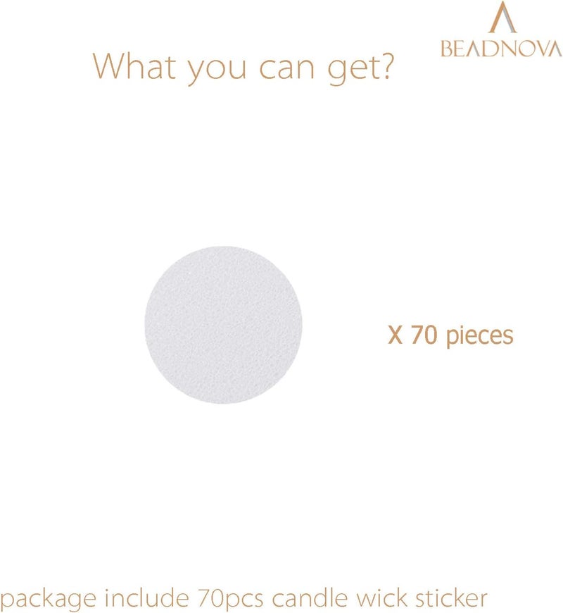 BEADNOVA 70pcs Double Sided Candle Wick Stickers for Candle Making DIY - Image 3