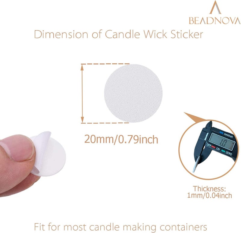 BEADNOVA 70pcs Double Sided Candle Wick Stickers for Candle Making DIY - Image 2