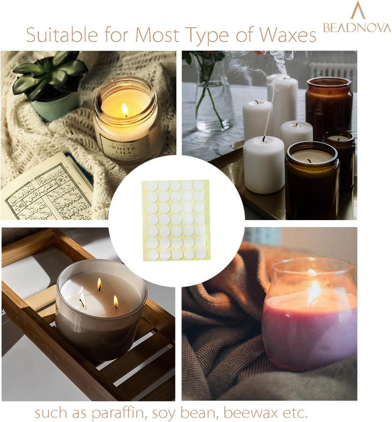 BEADNOVA 70pcs Double Sided Candle Wick Stickers for Candle Making DIY - Image 5