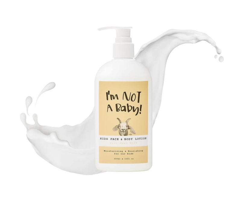 Im NOT A Baby Kids Face  Body Lotion Dermatologist Tested Allergenfree PETA Crueltyfree Gentle for Kids Goat Milk and Milk Sugar 10fl oz