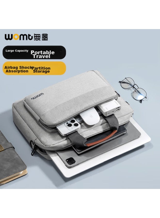 Womt Large Capacity Laptop Bag 13/14 Inch Handheld Shoulder Bag Compatible With Apple, Huawei, Xiaomi, Lenovo Xiaoxin, Asus, Dell, Microsoft Thinkpad Laptops For Men And Women - Image 1