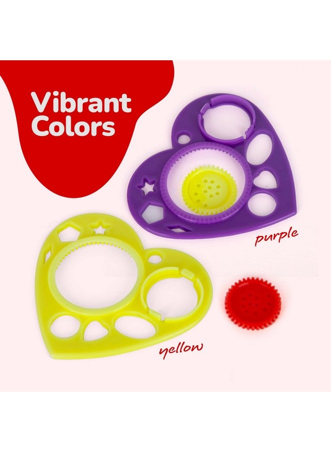 ArtCreativity Heart Shaped Spirographs - Set of 24 - Spiral Arts and Craft Set with Stencils & Geometry Gears for Kids & Adults - Drawing Design Art Toy Kit - Children Art Supplies - Image 4