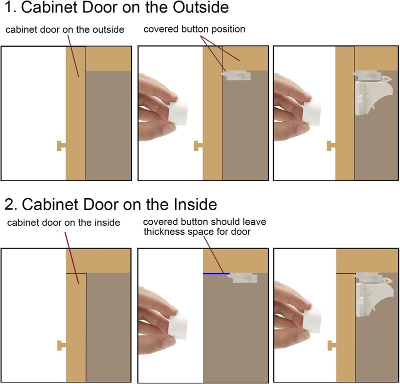 Vmaisi Adhesive Magnetic Cabinet Locks for Babies (8 Locks and 2 Keys) - Image 3