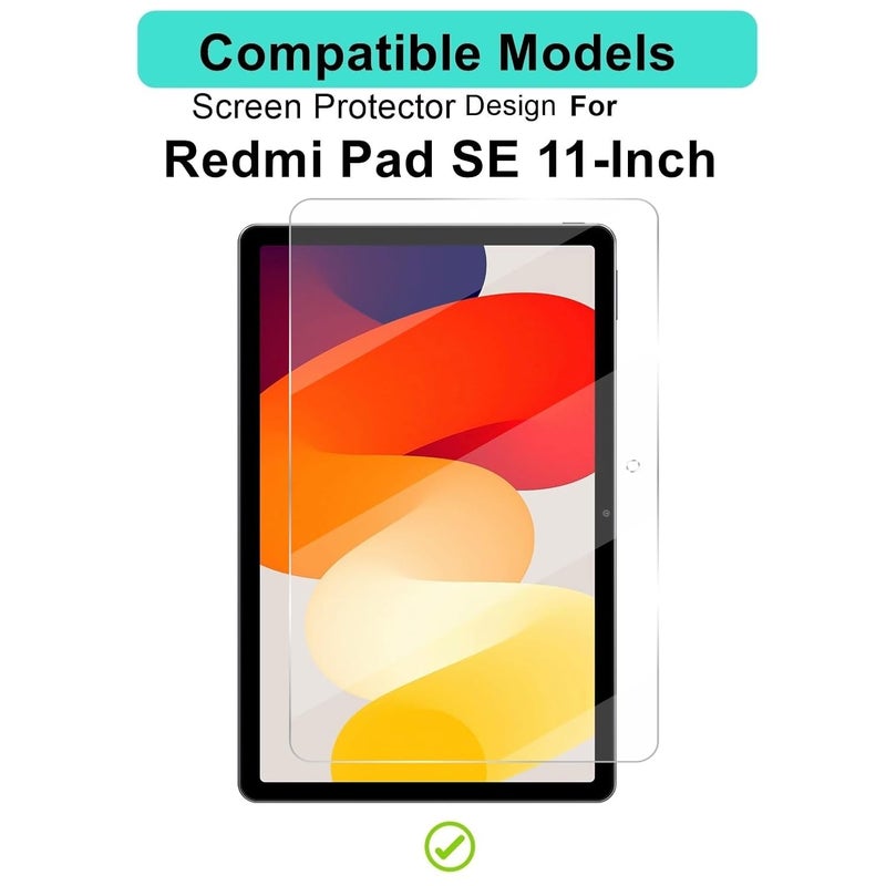Wisely Premium Screen Protector for Redmi Pad SE |11-inch| Anti-Scratch Tablet Glass Guard, 9H Ultimate Protection, Bubble-Free, Easy installation kit - HD Clear - Image 2