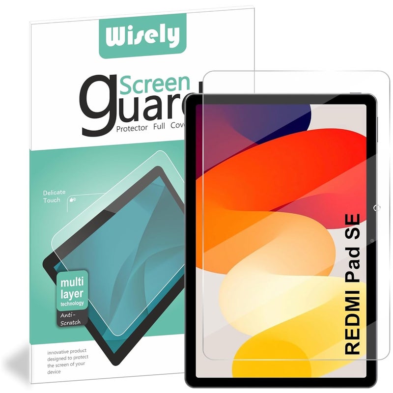 Wisely Premium Screen Protector for Redmi Pad SE |11-inch| Anti-Scratch Tablet Glass Guard, 9H Ultimate Protection, Bubble-Free, Easy installation kit - HD Clear - Image 1
