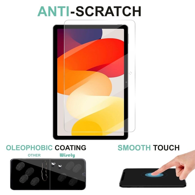 Wisely Premium Screen Protector for Redmi Pad SE |11-inch| Anti-Scratch Tablet Glass Guard, 9H Ultimate Protection, Bubble-Free, Easy installation kit - HD Clear - Image 3