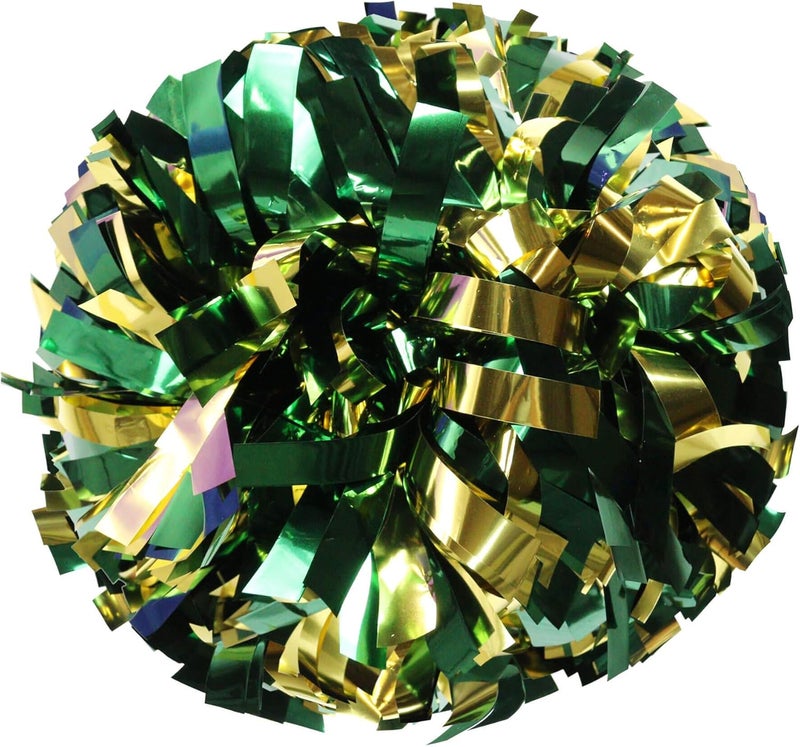 Danzcue 6 Inches Metallic Cheerleading Pom Pom with Baton Handle Pack of 2 - Image 1