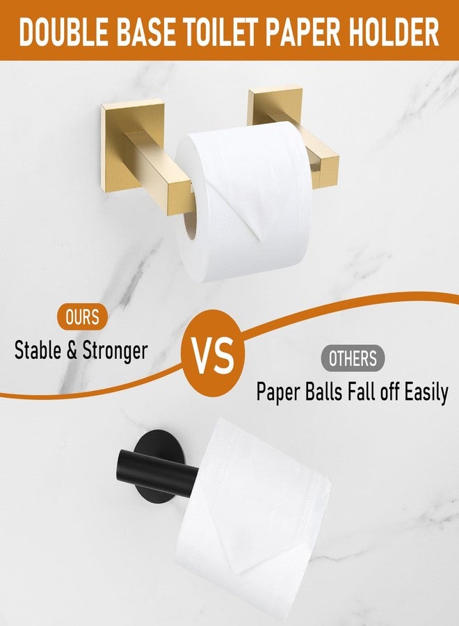 soaez Toilet Paper Holder Wall Mount, Brushed Gold Paper Towel Holder Double Base Large Stainless Steel Bathroom Toilet Tissue Roll Holder, Commercial Toilet Paper Dispenser - Image 3