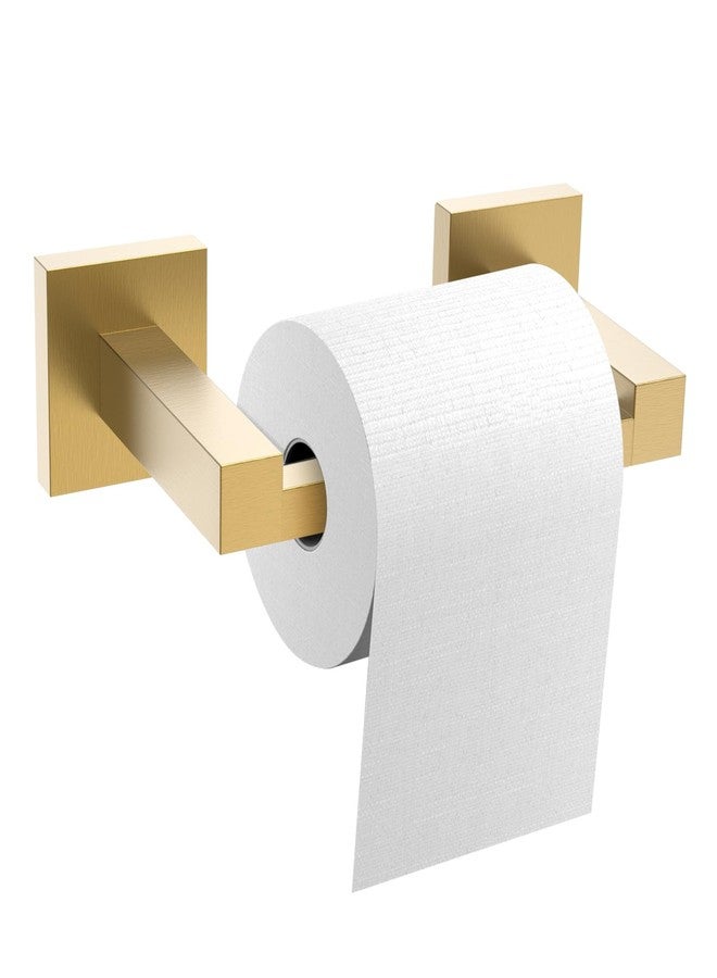 soaez Toilet Paper Holder Wall Mount, Brushed Gold Paper Towel Holder Double Base Large Stainless Steel Bathroom Toilet Tissue Roll Holder, Commercial Toilet Paper Dispenser - Image 1