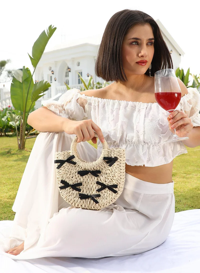 Haute Sauce  Woven Bow Handbag for Women | Best Price UAE
