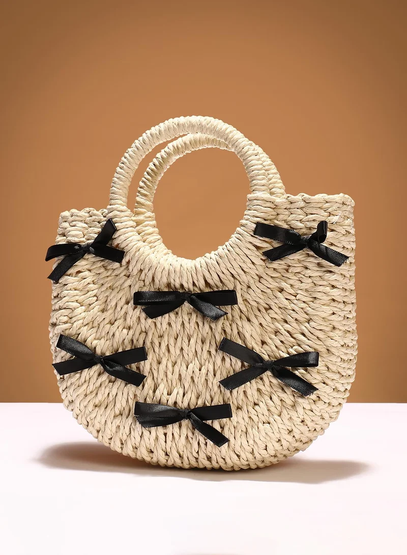 Woven Bow Handbag