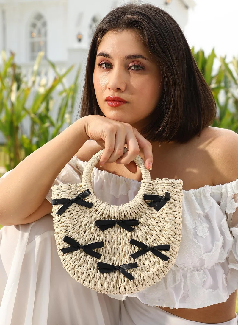 Haute Sauce  Woven Bow Handbag for Women | Best Price UAE