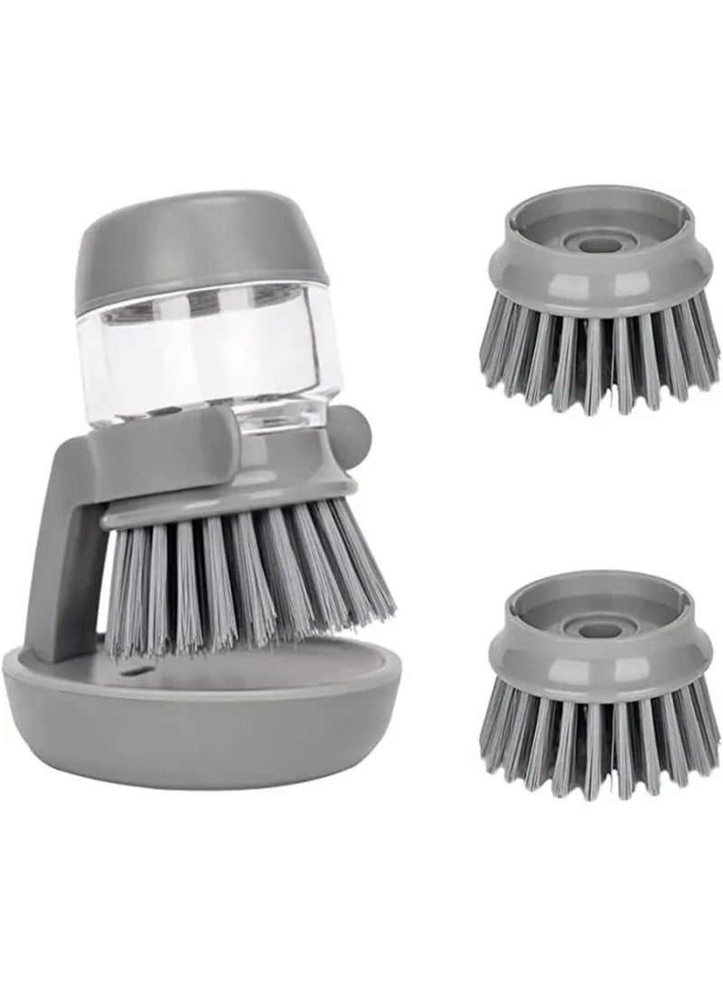 Manual soap dispensing brush with drip collection tray, easy-grip household cleaning brushes, kitchen cleaning brush storage holder set - 298 - Image 2