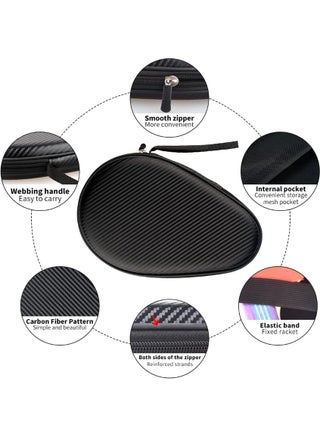 Ping Pong Paddle Case, Table Tennis Racket Pocket Table Tennis Racket Cover Hard Shell Ping Pong Portable Storage Bag for Carry & Protect Ping Pong Paddle Drop-resistant and Durable - view 4