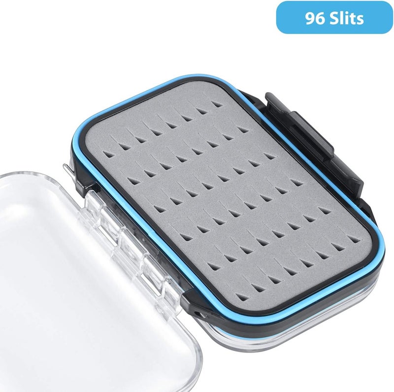Gonex Fly Boxes for Fly Fishing Jig Boxes Two-Sided Waterproof Lightweight Fly Fishing Box Easy Grip Transparent Lid Fly Fishing Lures Box, 4.1"x 3.0"x 1.2", Grey - Image 4