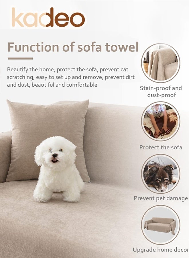kadeo Waterproof Couch Covers, Washable Sofa Covers, Sectional Couch Cover for 2 Cushion, Furniture Protector Pet Friendly, Cat Scratch Proof Couch Protector Sofa Slipcover, 180*230CM - Image 2