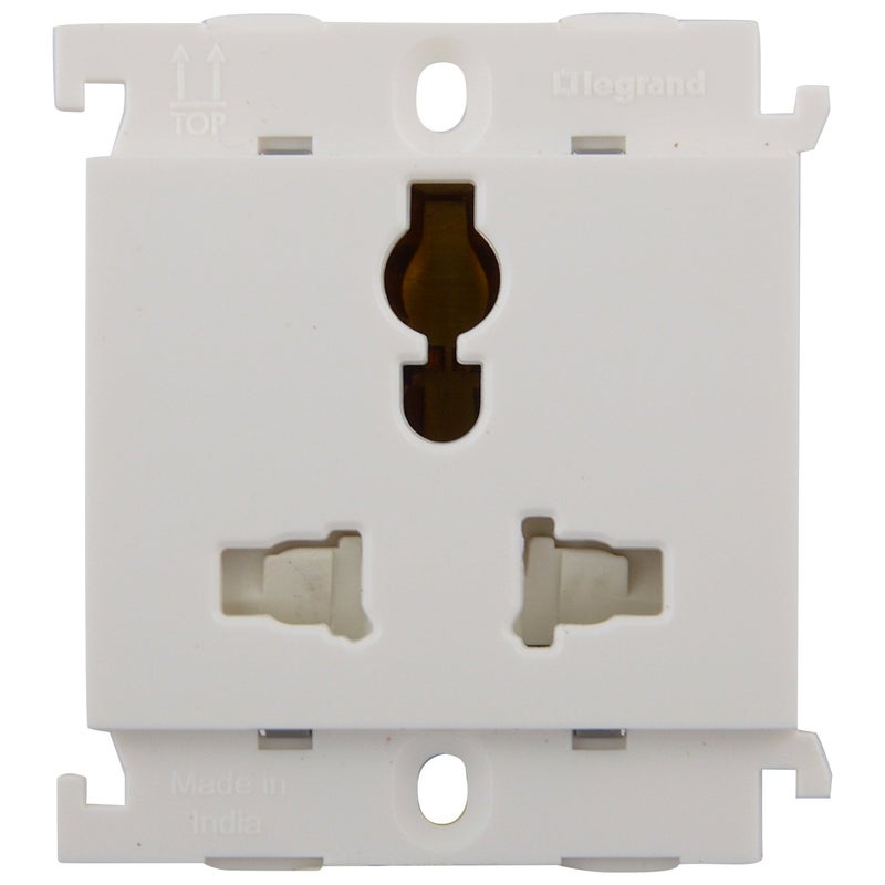 Legrand Polycarbonate Mylinc 13/10/6A Combi Socket 675554 (White) - Image 4