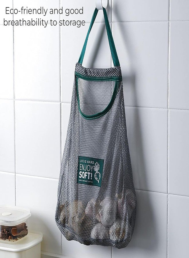 SBA PRIME Reusable Hanging Vegetable Storage Mesh Bag | Washable Wall Hanging Fruit Basket & Pantry Organizer (Pack of 3) - Image 3