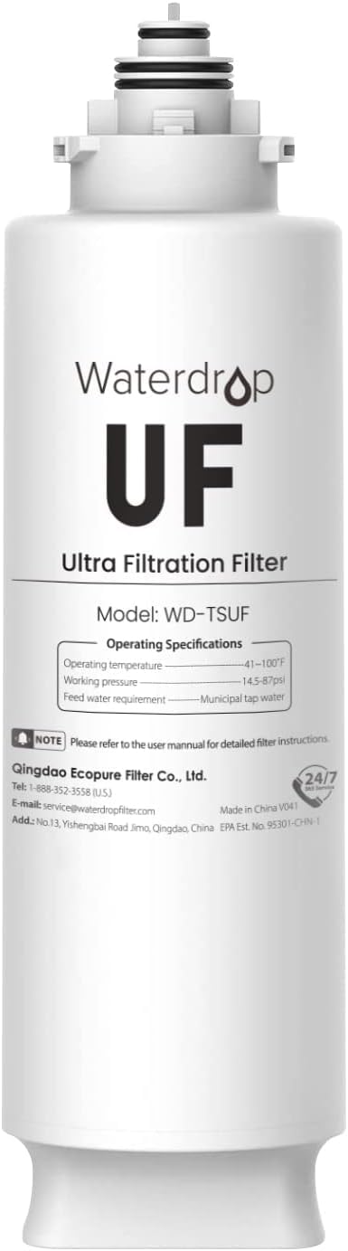 Waterdrop Tsuf Ultra-Filtration Under Sink Water Filter  Replacement For Waterdrop Tsu-W 3-Stage Ultra-Filtration Under Sink Water Filter System  0.01 Micron  4000 Gallons High Capacity  1 Pack - Image 1