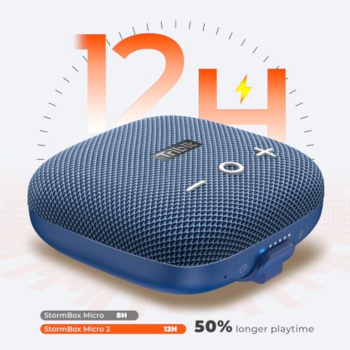 Tribit StormBox Micro 2 Portable Speaker: 90dB Loud Sound Deep Bass IP67 Waterproof Small Speaker Built-in Strap, 12H Playtime for Outdoor Camping Biking, 150ft Range (Pure Blue) - Image 3