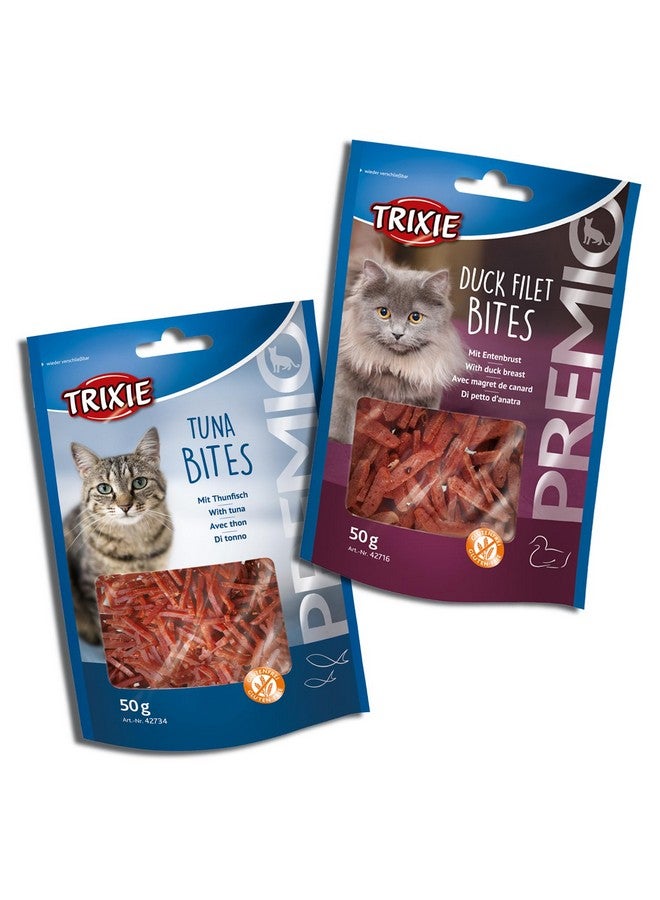 Trixie Cat Treat Combo Of Premio Duck Filet Bites And Premio Tuna Bites, Nutrient Rich Treats For Cats, Suitable For All Breeds - (Pack Of 2) - Image 1