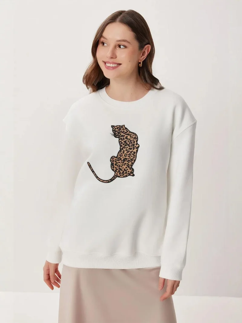 Happiness İstanbul ISTANBUL Crew Neck Long Sleeve Knitted Sweatshirt