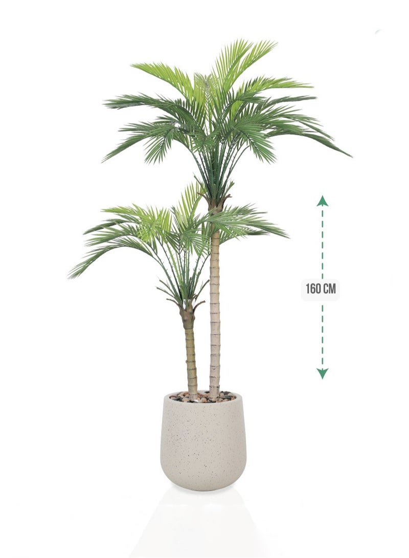 Alrassi Artificial Areca Palm Tree – 160 cm Tall with Lush Green Leaves in a Stylish Pot – Ideal for Gardens, Entrances, and Outdoor Home Spaces  - Image 1