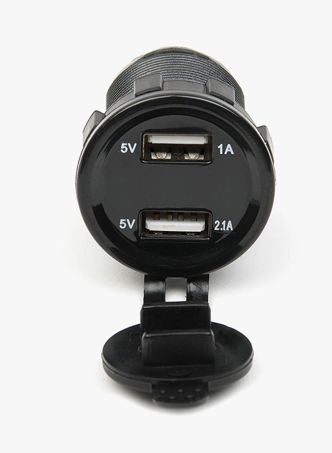 إسكدنيا شاحن سيارة بمنفذي USB وشاشة LED مع شاشة رقمية لمقياس الجهد الكهربائي أزرق - Image 2