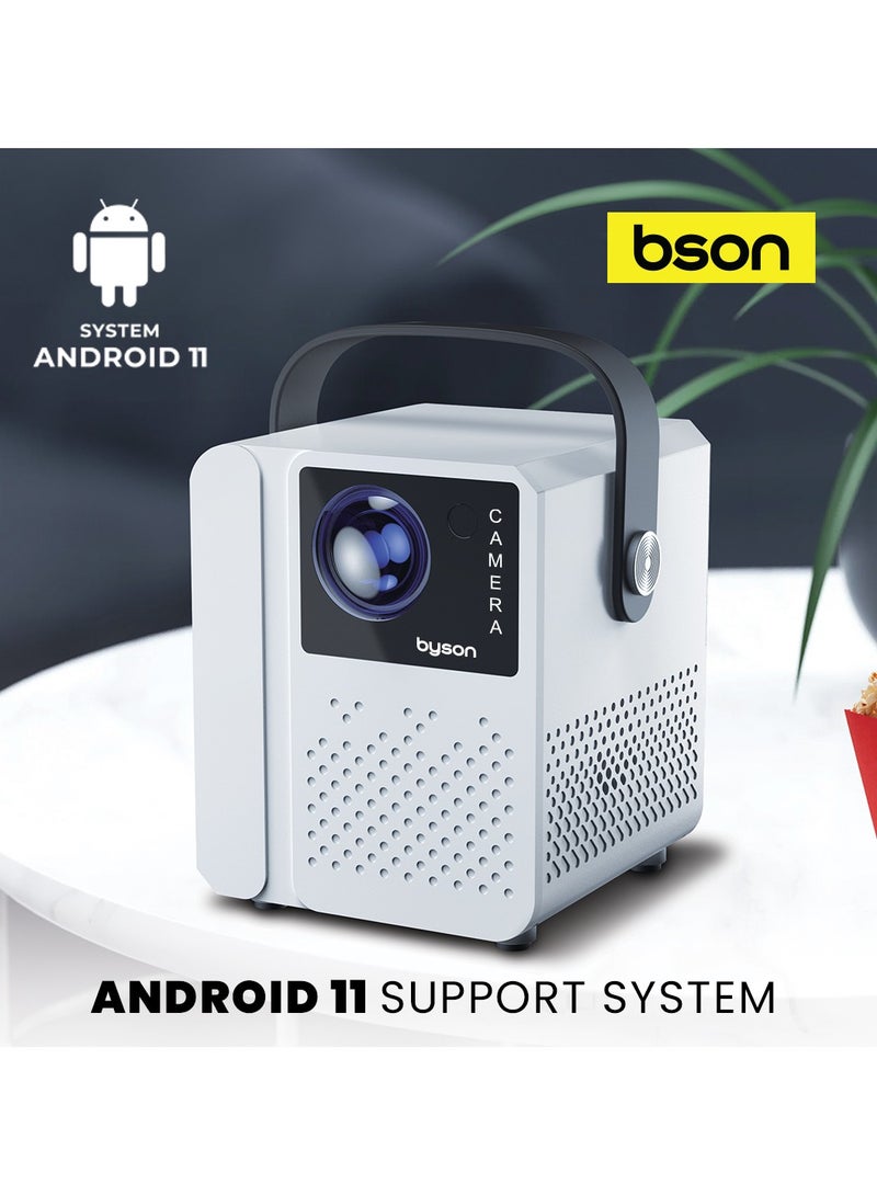 BYSON Luma Full HD 1080p Projector with Android 11, 5G WiFi, HDR, 50–120” Adjustable Screen, Remote Control & 360° Tripod – Portable Home Theater Projector for Movies, Gaming, Office & Outdoor Use - Image 5