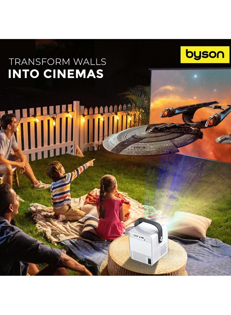 BYSON Luma Full HD 1080p Projector with Android 11, 5G WiFi, HDR, 50–120” Adjustable Screen, Remote Control & 360° Tripod – Portable Home Theater Projector for Movies, Gaming, Office & Outdoor Use - Image 2