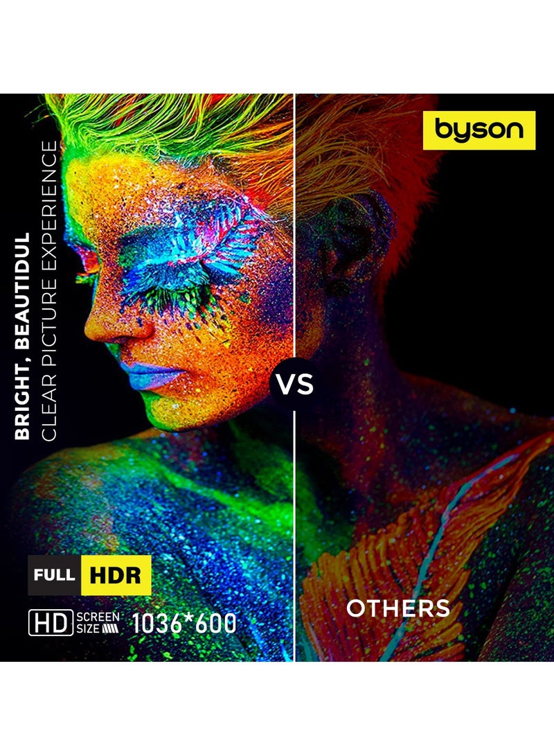 BYSON Luma Full HD 1080p Projector with Android 11, 5G WiFi, HDR, 50–120” Adjustable Screen, Remote Control & 360° Tripod – Portable Home Theater Projector for Movies, Gaming, Office & Outdoor Use - Image 3