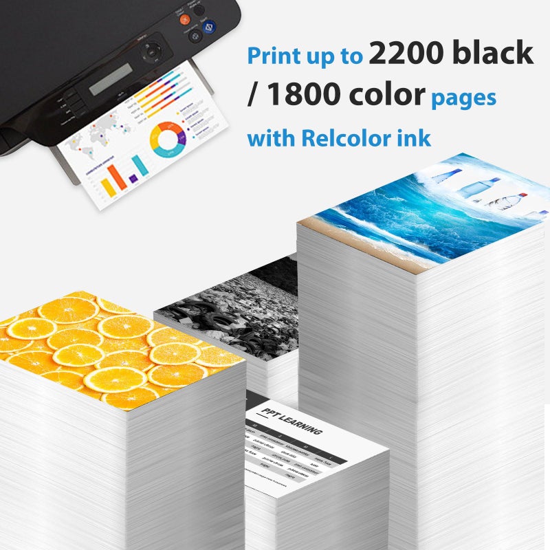 Relcolor 952XL Ink Cartridge Black Color Combo for HP 952 XL Compatible for HP952XL HP952 for OfficeJet 8710 8720 7740 8725 8210 8715 8702 8740 8725 7720 8730 8216 8700 Printer Black Cyan Magenta Yellow 4 Pack - Image 3