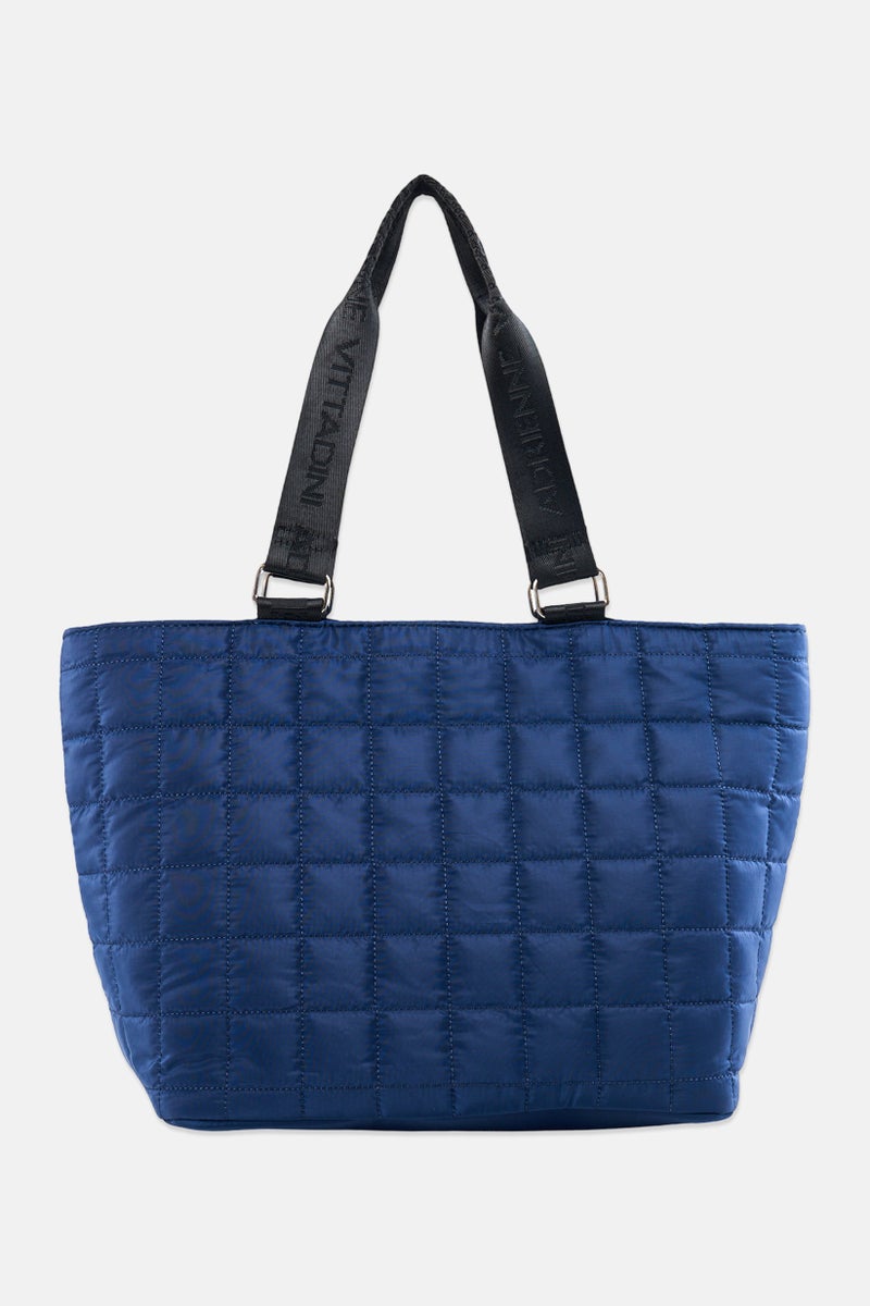ADRIENNE VITTADINI Women Quilted Tote Bag, Navy - Image 4