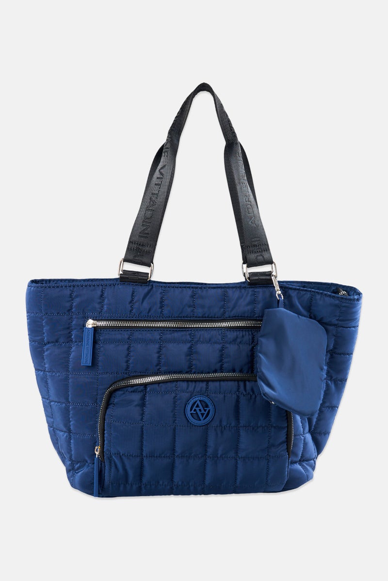 ADRIENNE VITTADINI Women Quilted Tote Bag, Navy - Image 1