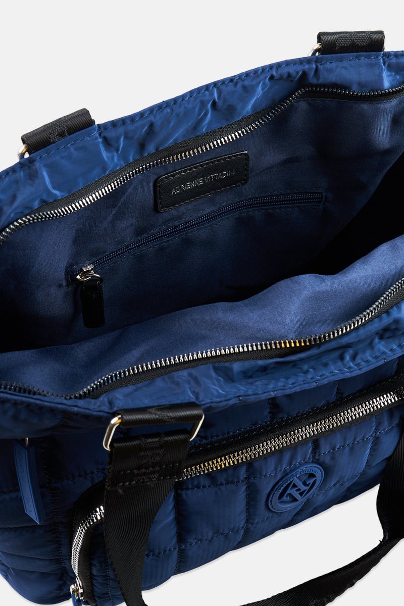 ADRIENNE VITTADINI Women Quilted Tote Bag, Navy - Image 2