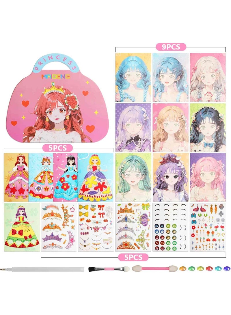 Mitoy Paper Craft Kits for Girls, Princess Dress Up for Girls DIY Makeup Toy Kit - Image 4