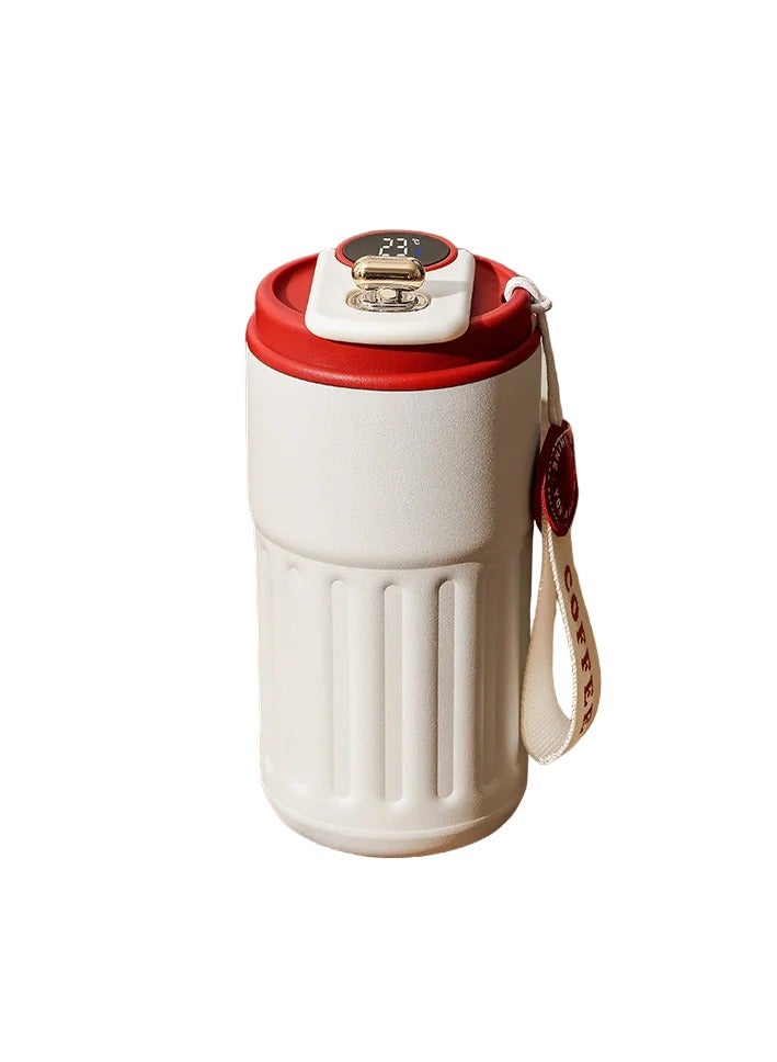 AROAQ Coffee Cup With Temperature Display, Portable Led Temperature Display Cup Water Bottle, Large Capacity Stainless Steel Insulated Water Cup, Durable Thermal Coffee Mug For Home Travel Sport, (Red) - Image 1