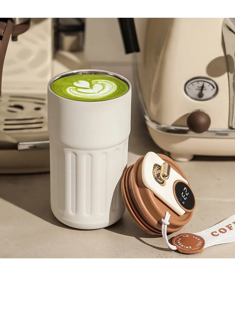 AROAQ Coffee Cup With Temperature Display, Portable Led Temperature Display Cup Water Bottle, Large Capacity Stainless Steel Insulated Water Cup, Durable Thermal Coffee Mug For Home Travel Sport, (Red) - Image 4