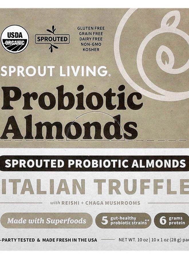 Sprout Living Probiotic Almonds Italian Truffle with Reishi + Chaga Mushrooms  10 Packets 1 oz (28 g) Each  - Image 1