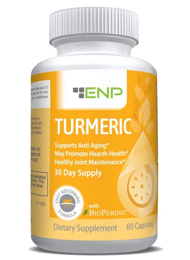 ENP Turmeric | 600mg Organinc Turmeric with 95% Curcuminoids & Black Pepper Extract, 60ct - Image 1