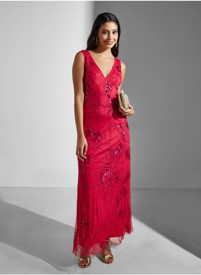 Amelia Rose Embellished Maxi Dress