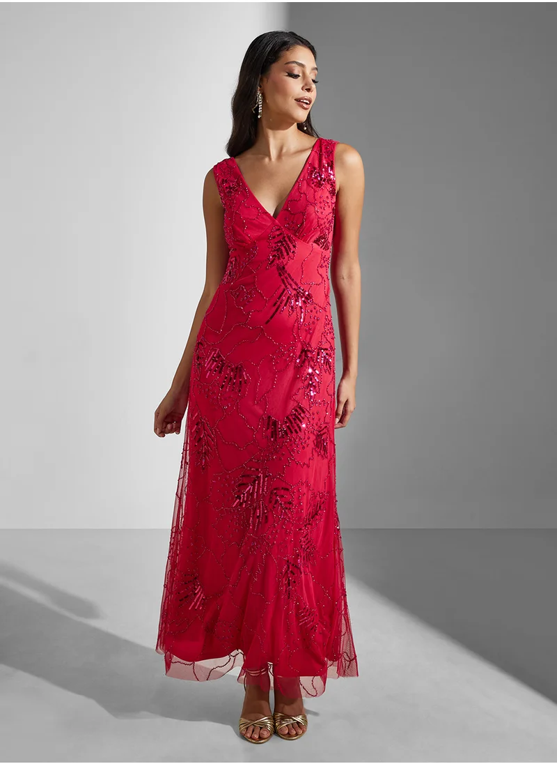 اميليا روز Embellished Maxi Dress