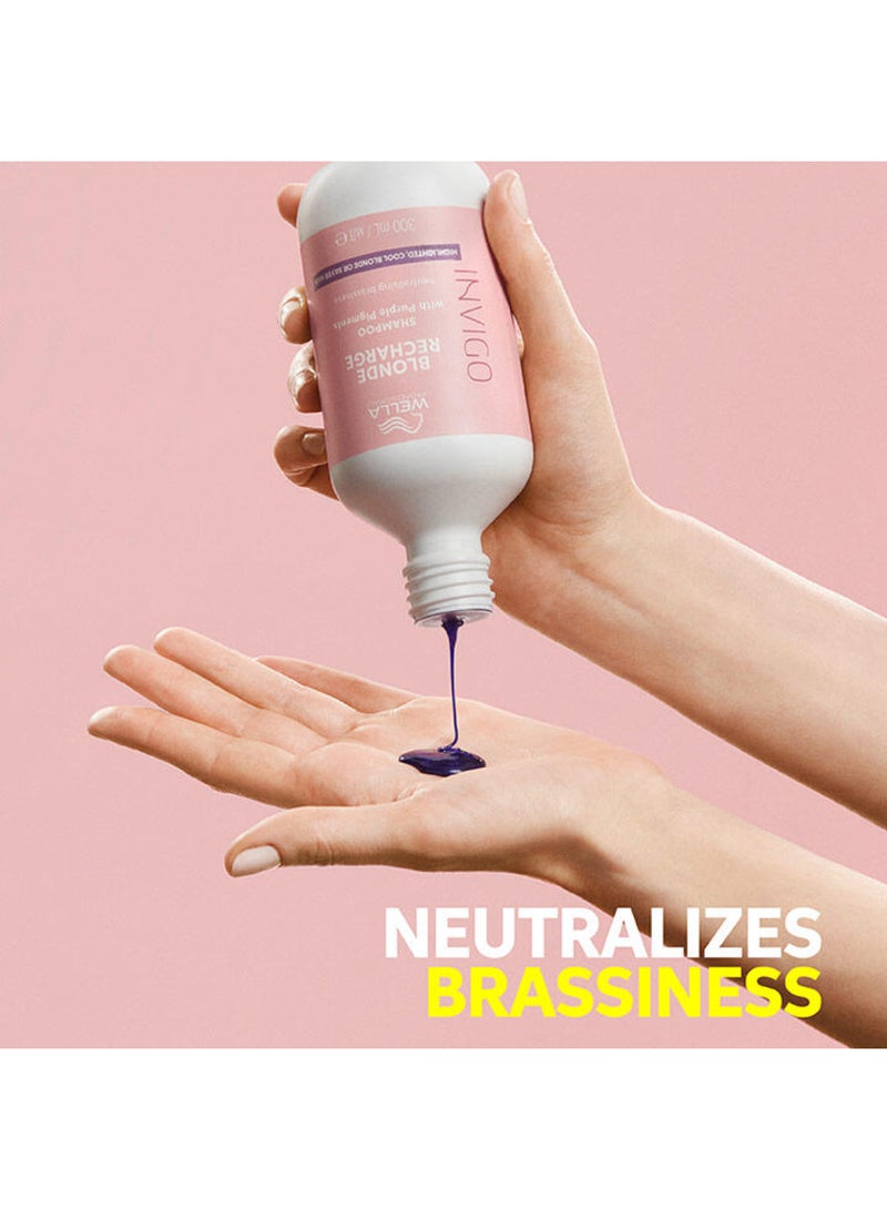 Wella Professionals شامبو إنفيغو بلوند ريتشارج بلوند بارد - يجدد ويحافظ على حيوية درجات اللون الأشقر مع أصباغ بنفسجية (300 مل) - Image 2