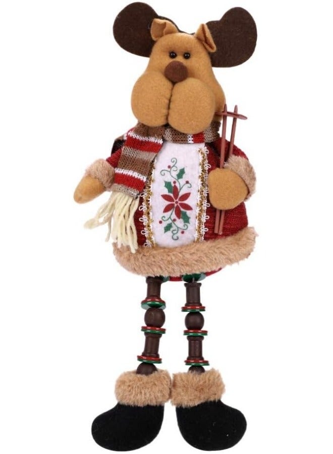 CCOVERY Cute Christmas Ornaments Sitting Doll Figurine Santa Claus Snowman Elk Decoration 12.6x5 inch - Image 1