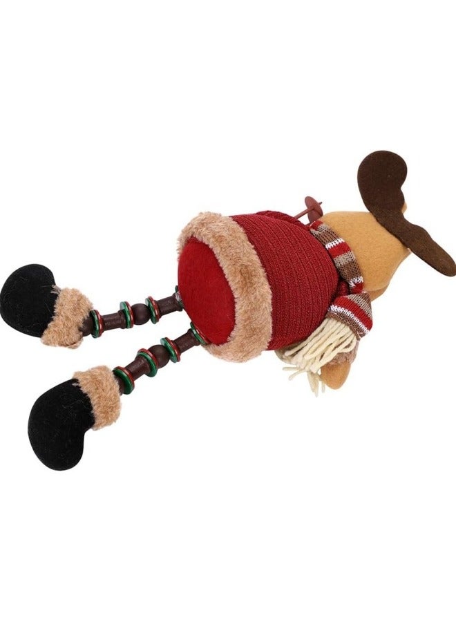 CCOVERY Cute Christmas Ornaments Sitting Doll Figurine Santa Claus Snowman Elk Decoration 12.6x5 inch - Image 3