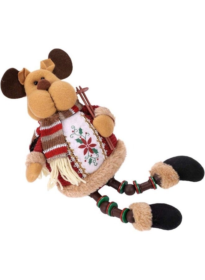 CCOVERY Cute Christmas Ornaments Sitting Doll Figurine Santa Claus Snowman Elk Decoration 12.6x5 inch - Image 2