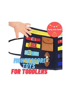 Party with Emma Busy Board Montessori Toy for Develop Basic Skills 14 in 1 Learn to Dress Toy for Kids Parent Kids Activity Toy Bag Design for Airplane or Car Travel  - Image 3