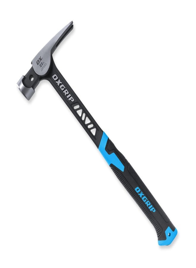 OX TOOLS Pro 20 Ounce Straight Claw Framing Hammer with Anti Vibration Neck | Steel Shaft & Comfort Grip | OX-P087320 - Image 1